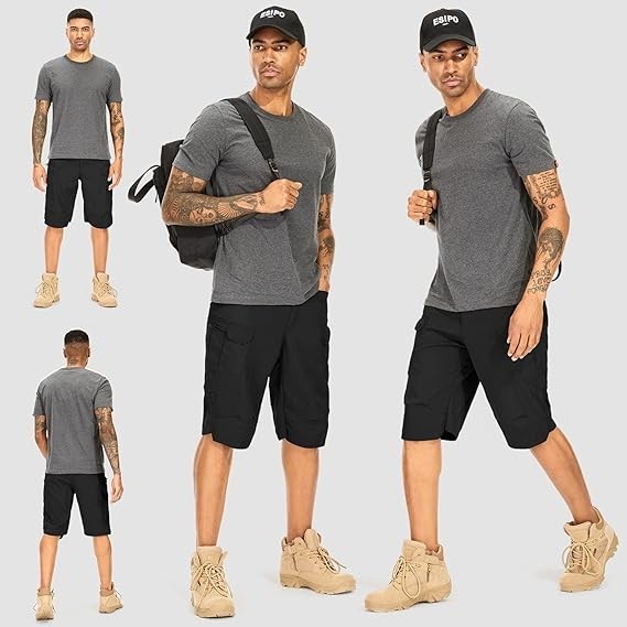 Mens Summer Tactical Shorts Cargo Outdoor Waterproof Hiking Fishing Track Short