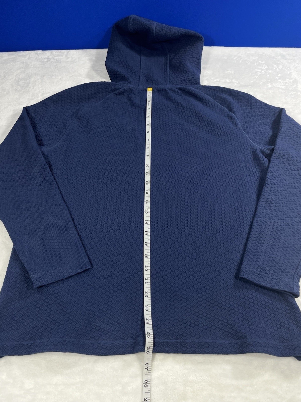 UNRL Elevation Hoodie Men’s Sz L Blue Textured Performance Sweatshirt Pullover