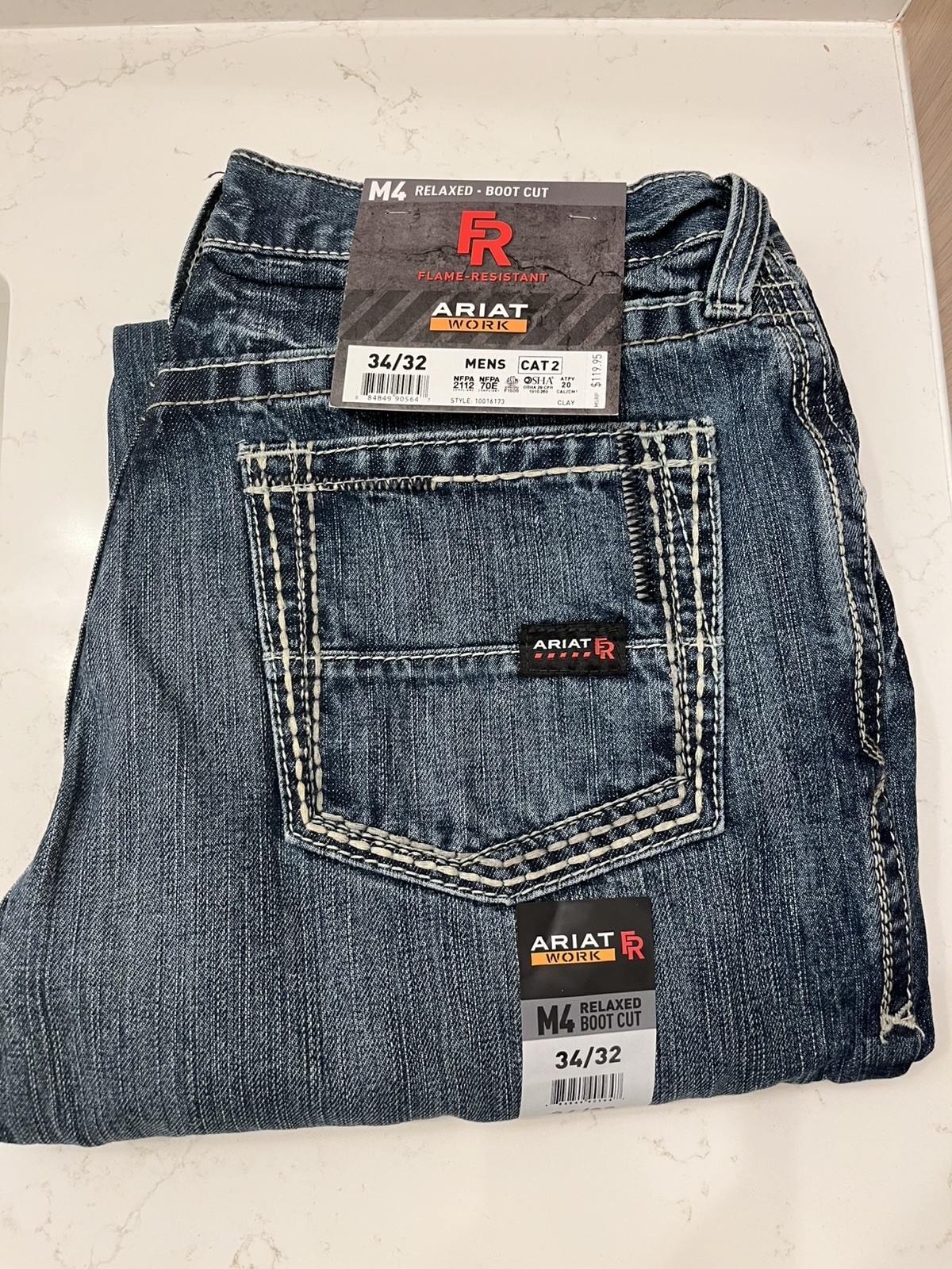 Ariat M4 FR Relaxed Boot Mens Pants 34×32 Flame Resistant Denim Work Pants Clay