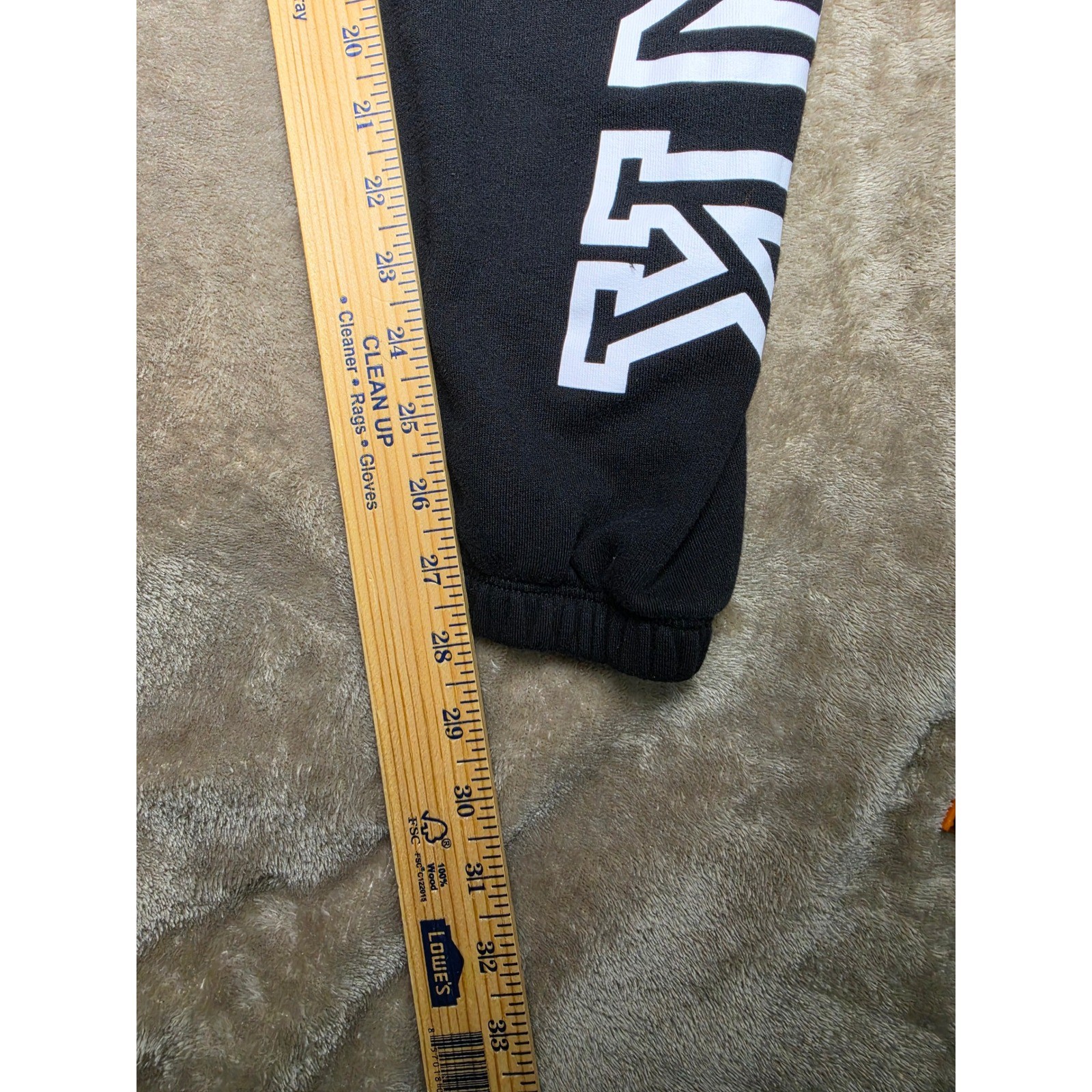 Victorias Secret PINK Womens Small Black Logo Jogger Sweatpants Fleece Lounge