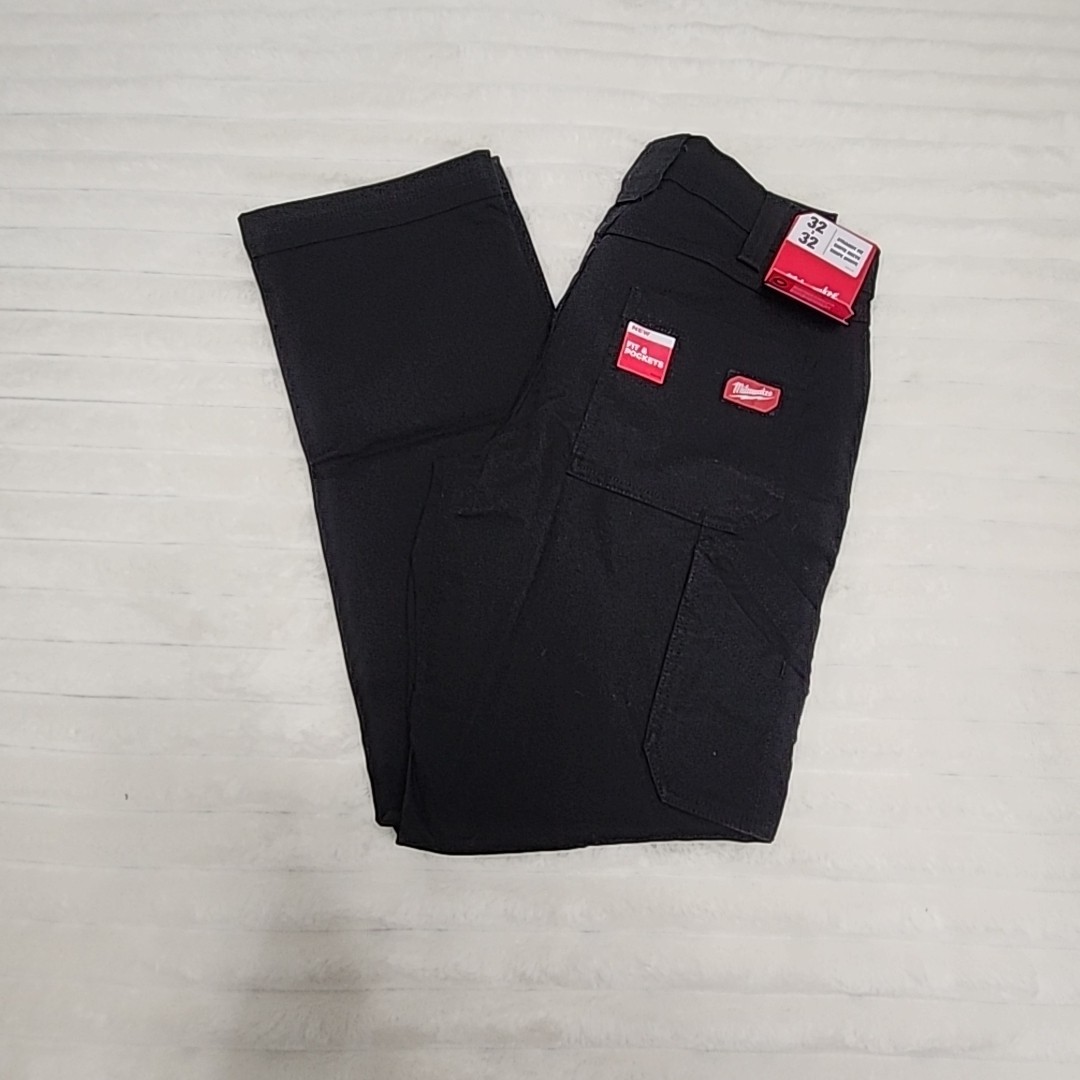 Milwaukee Men’s Work Pants Straight Fit Sz 32×32 Black 7 Pocket Design NWT