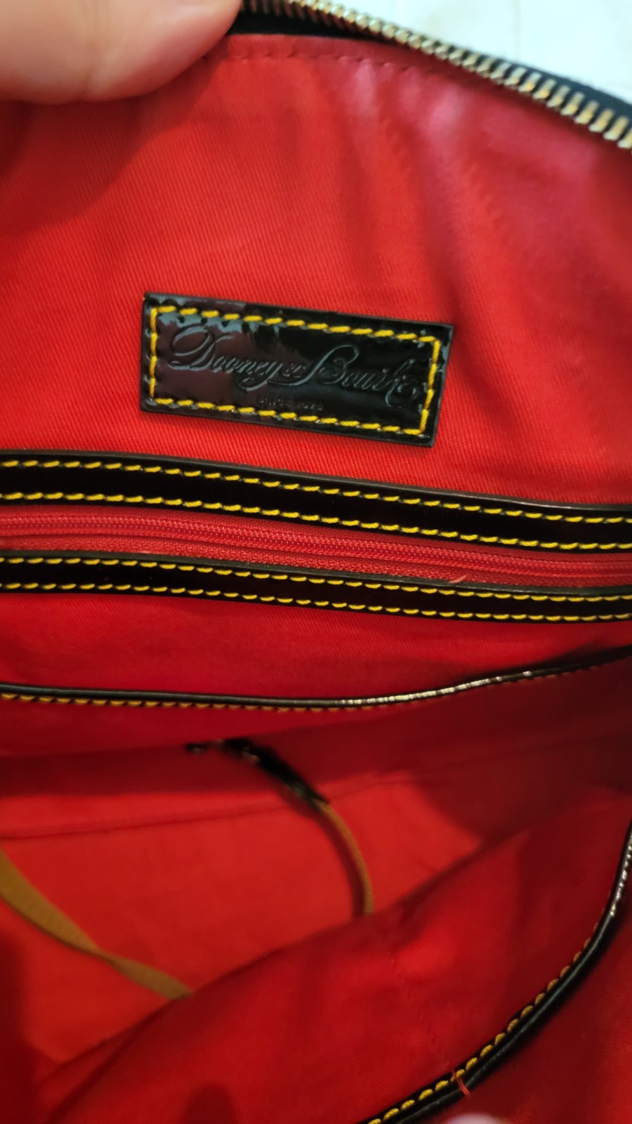 Dooney & Bourke DB Heart Print Satchel White Black Red Coated Canvas Bag