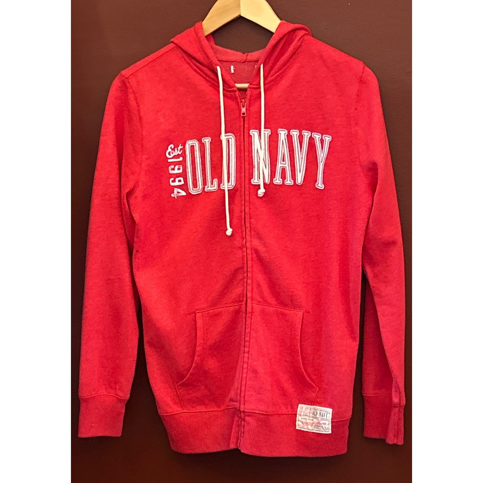 Vintage Y2K Old Navy Zip Up Hoodie Collegiate Varsity Athleisure Red Loungewear