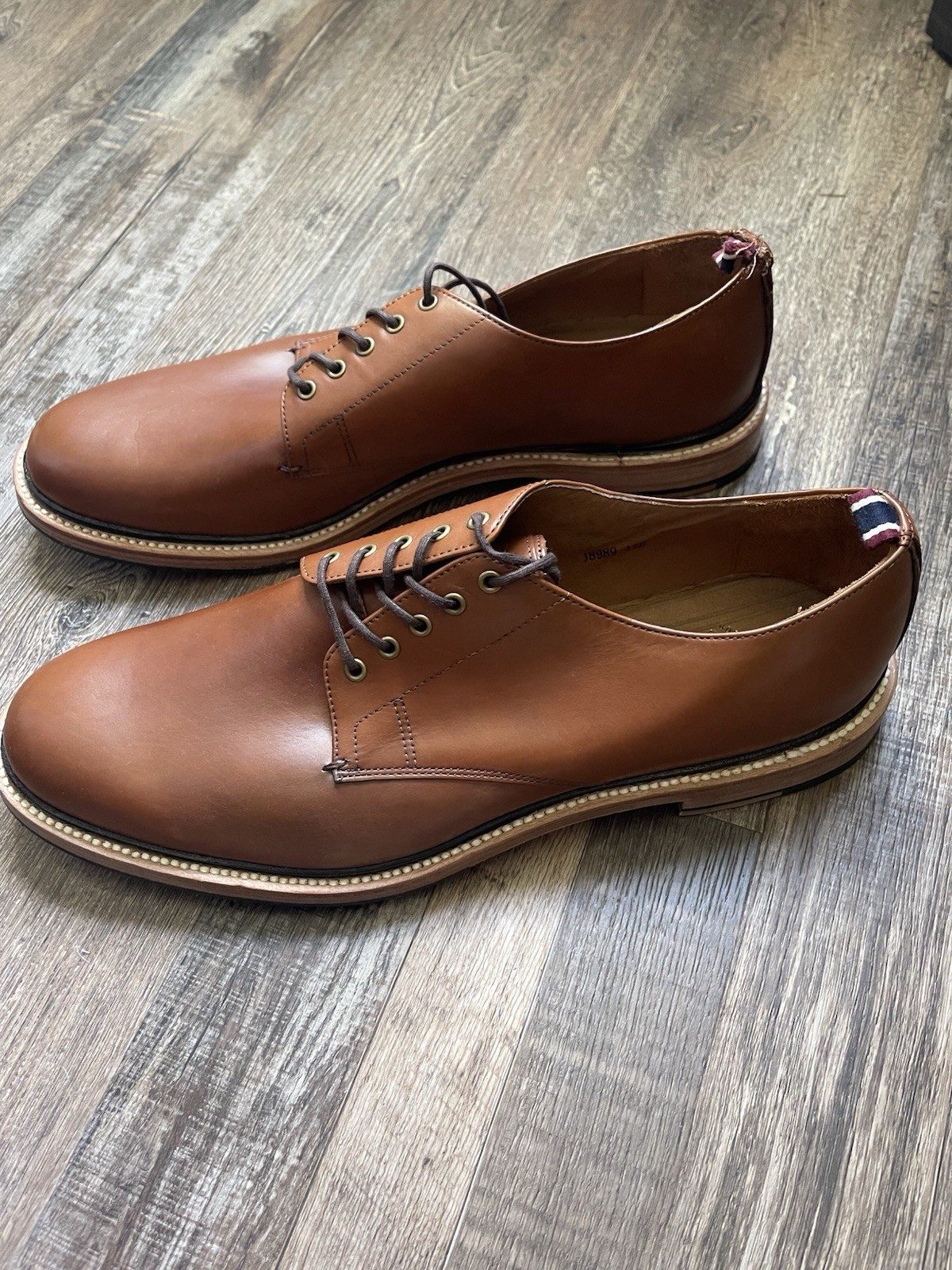 J. Crew Men’s Oar Stripe Italian Leather Derby Shoes Size 12