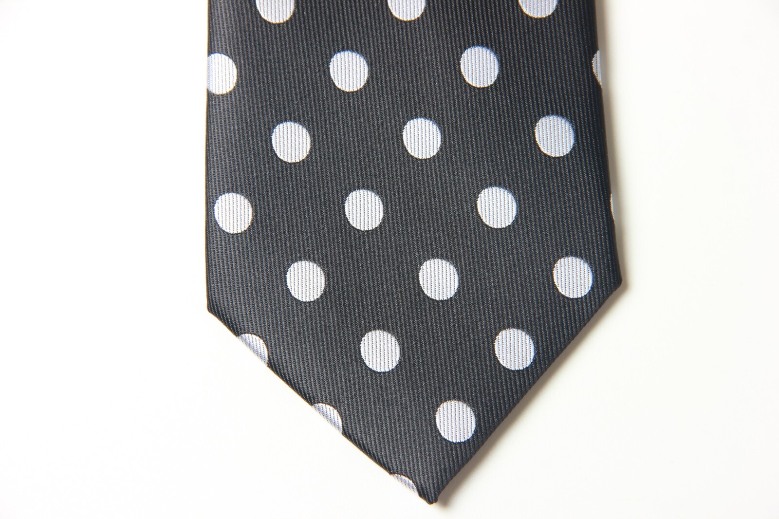 Classic Polka Dot Black White JACQUARD WOVEN 100% Silk Men’s Necktie Tie