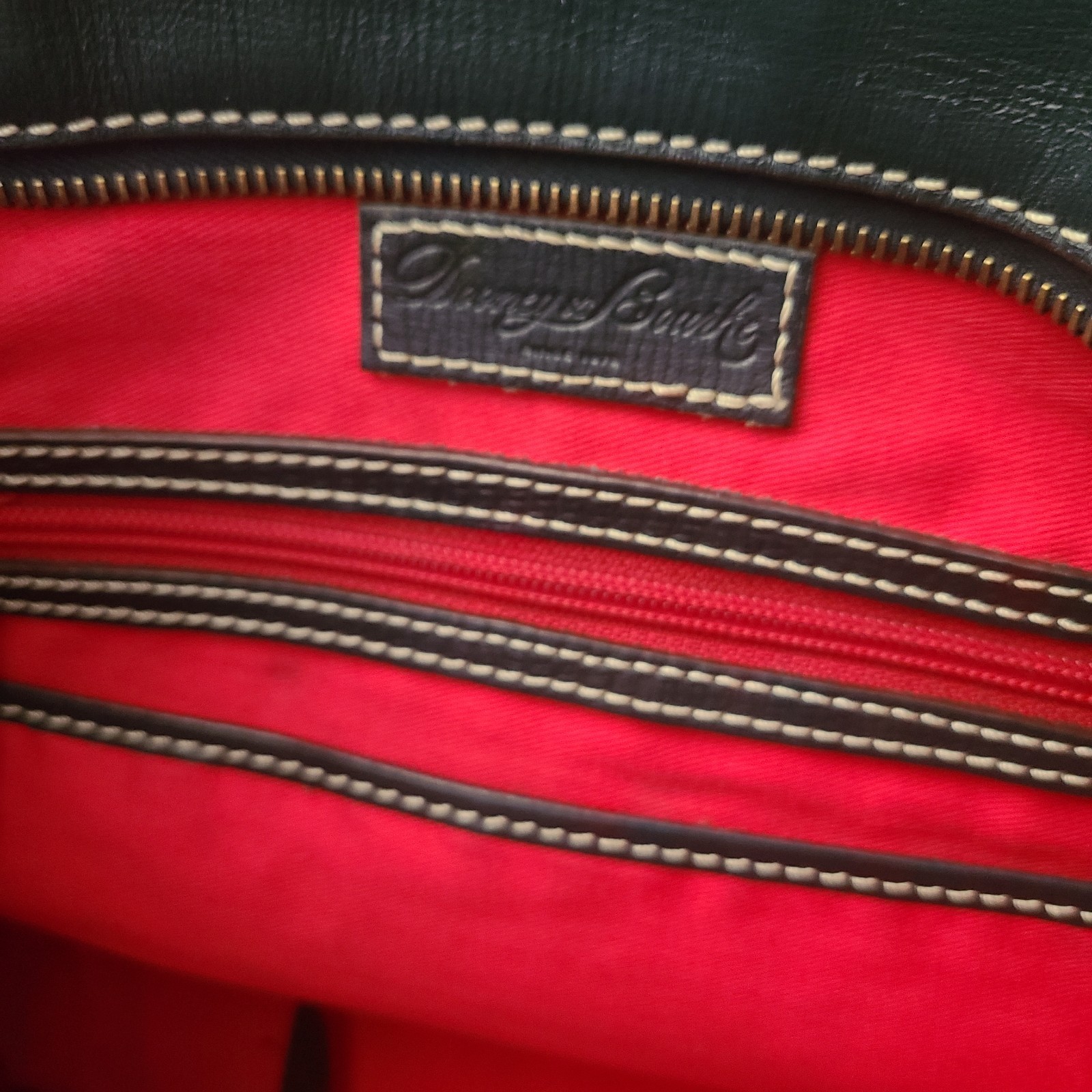 Dooney & Bourke EUC VTG Lexington Russell Black Leather Tote Embossed Pattern