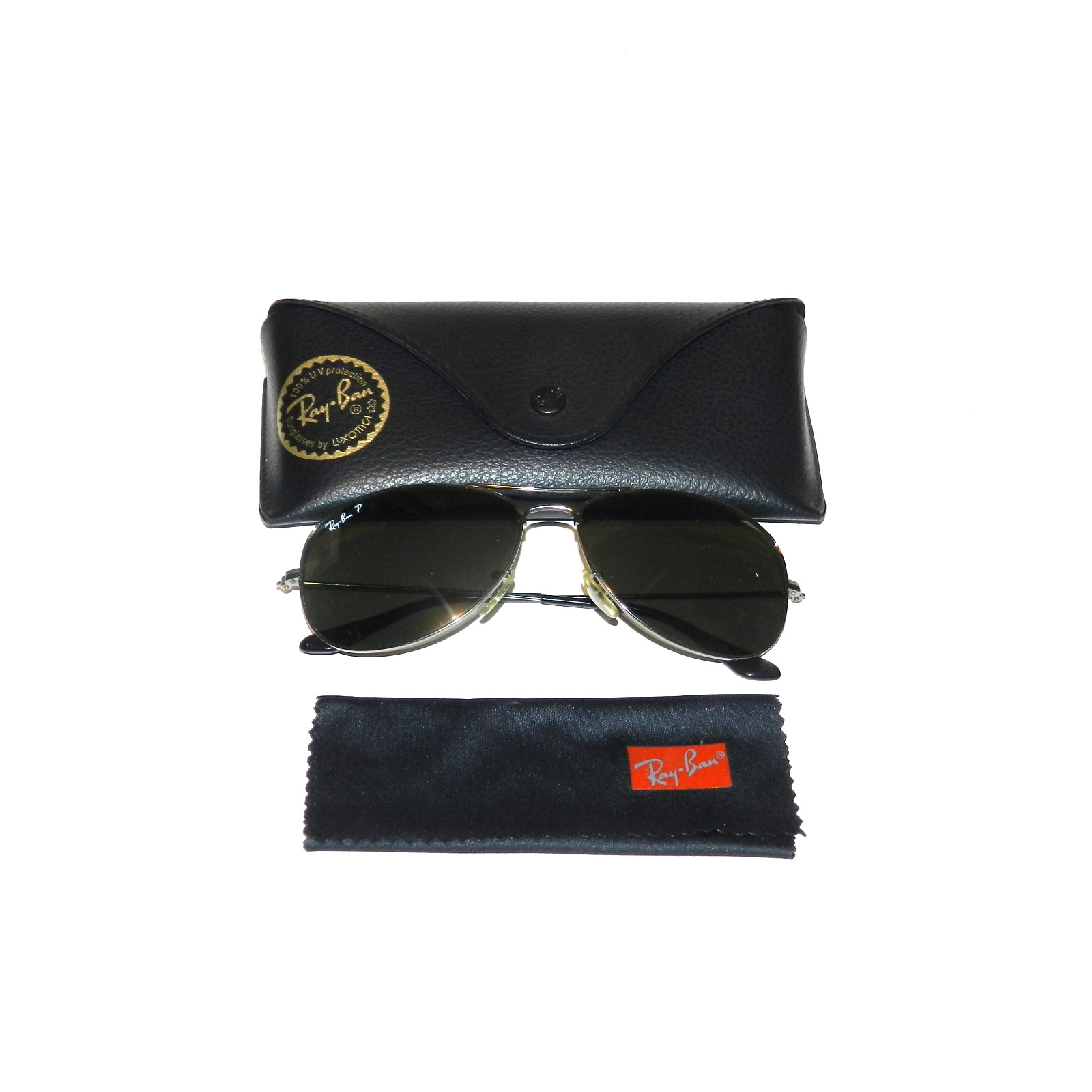 Ray Ban P Cockpit Sunglasses RB3362 004/58 59-14 Gunmetal G-15 Lenses Good