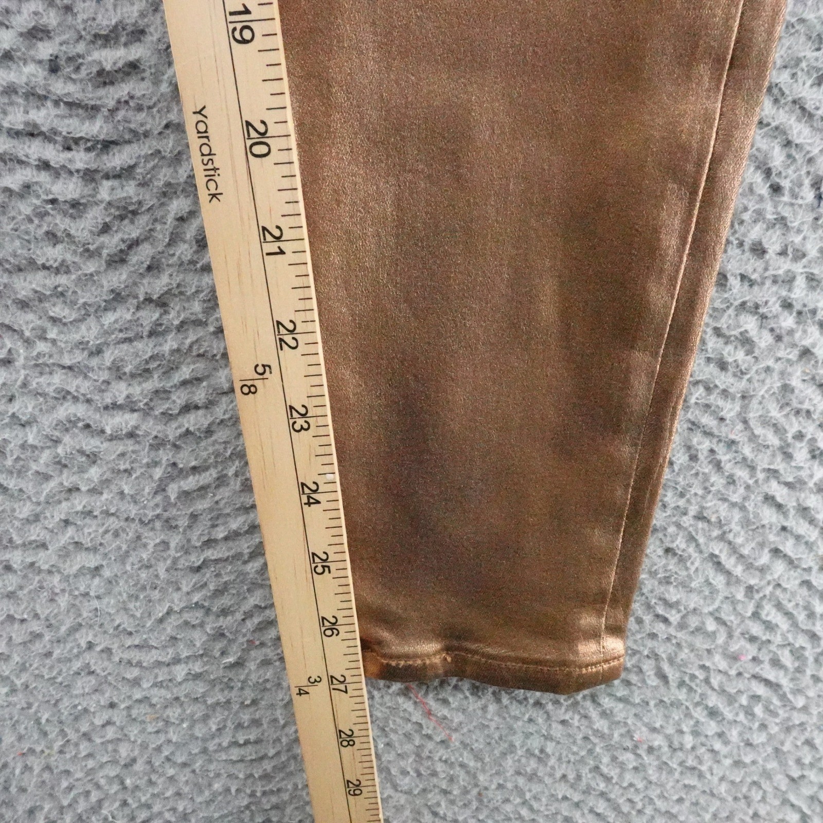 7 For All Mankind Womens Metallic Bronze Coated Skinny Jeans Size 26 NEW