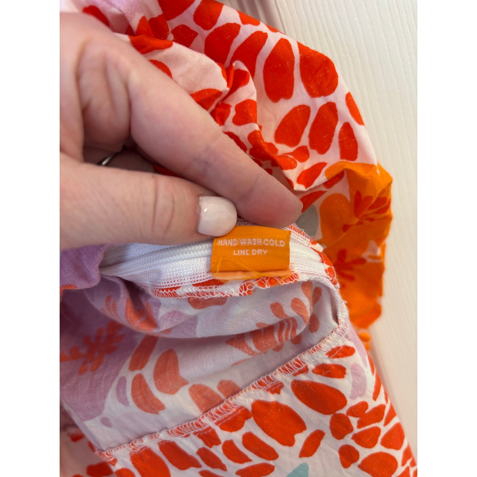 Oliphant Puff Sleeve Bubble Skirt Dress in Antigua Orange Floral size Small