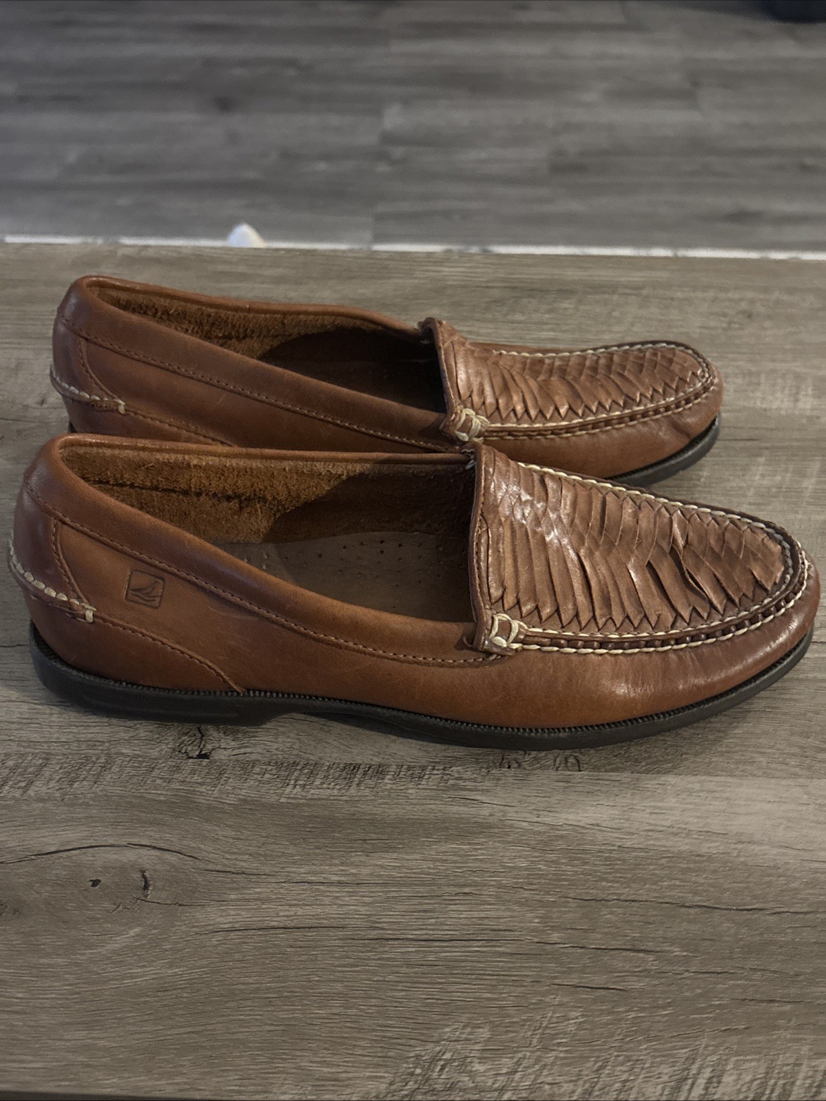 Sperry Top Sider Men’s Tremont Woven Leather Loafer 0885921 Chestnut Size 11.5 M