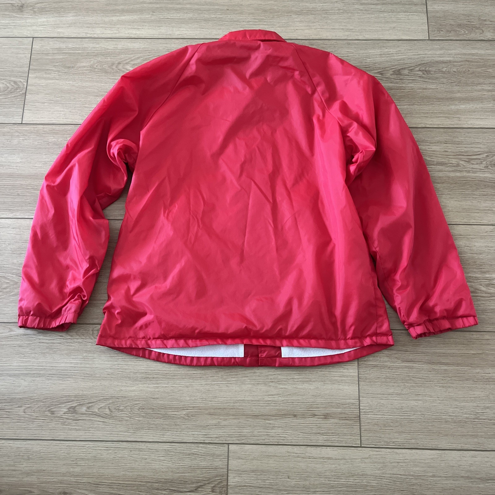 Vintage Hartwell Windbreaker Jacket Mens Large Red Nylon Snap 80s Track Athletic