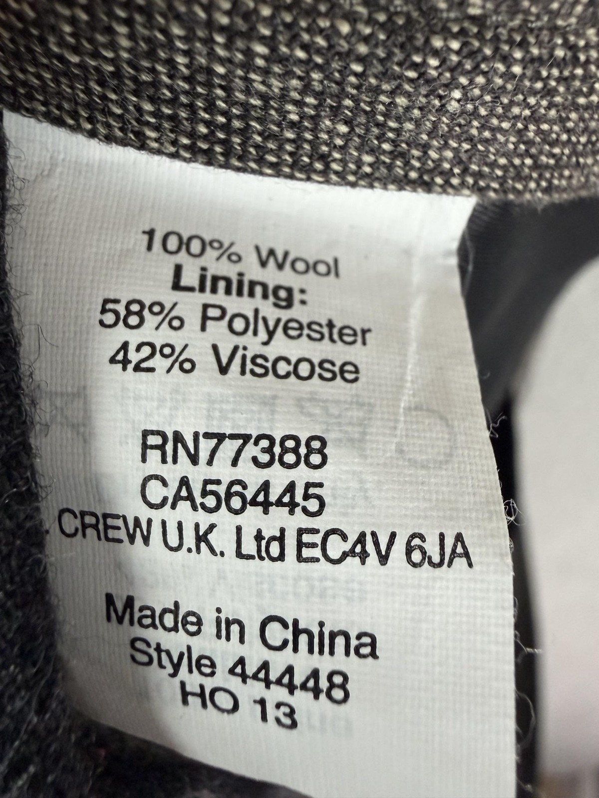 J.Crew Bowery Dress Pants Mens 36×32 Gray Classic Fit Wool Lined Business Office