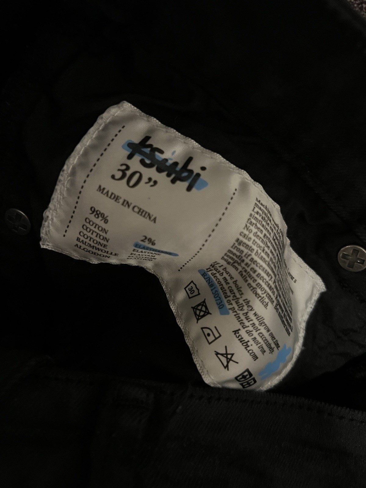 Ksubi Jeans Waxed Men’s Size 30/30