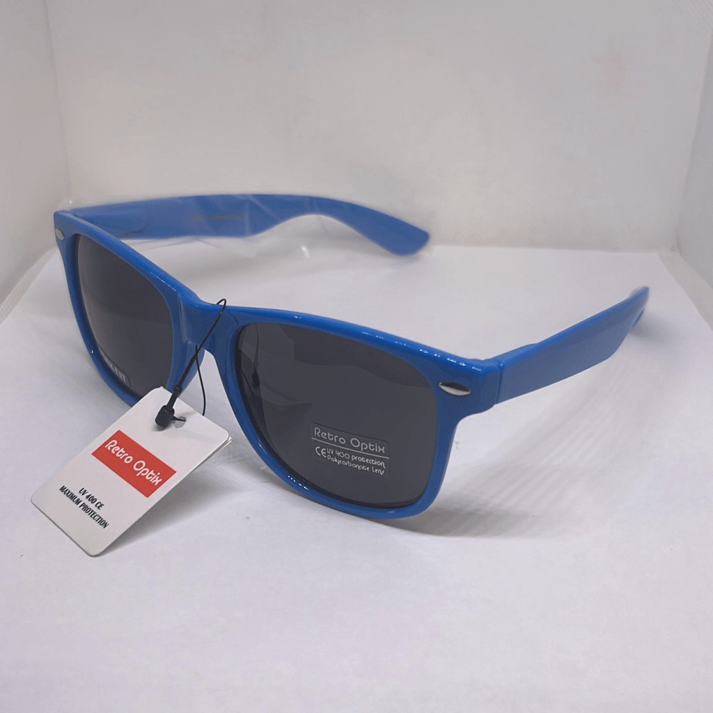 Neon Blue Retro Sunglasses