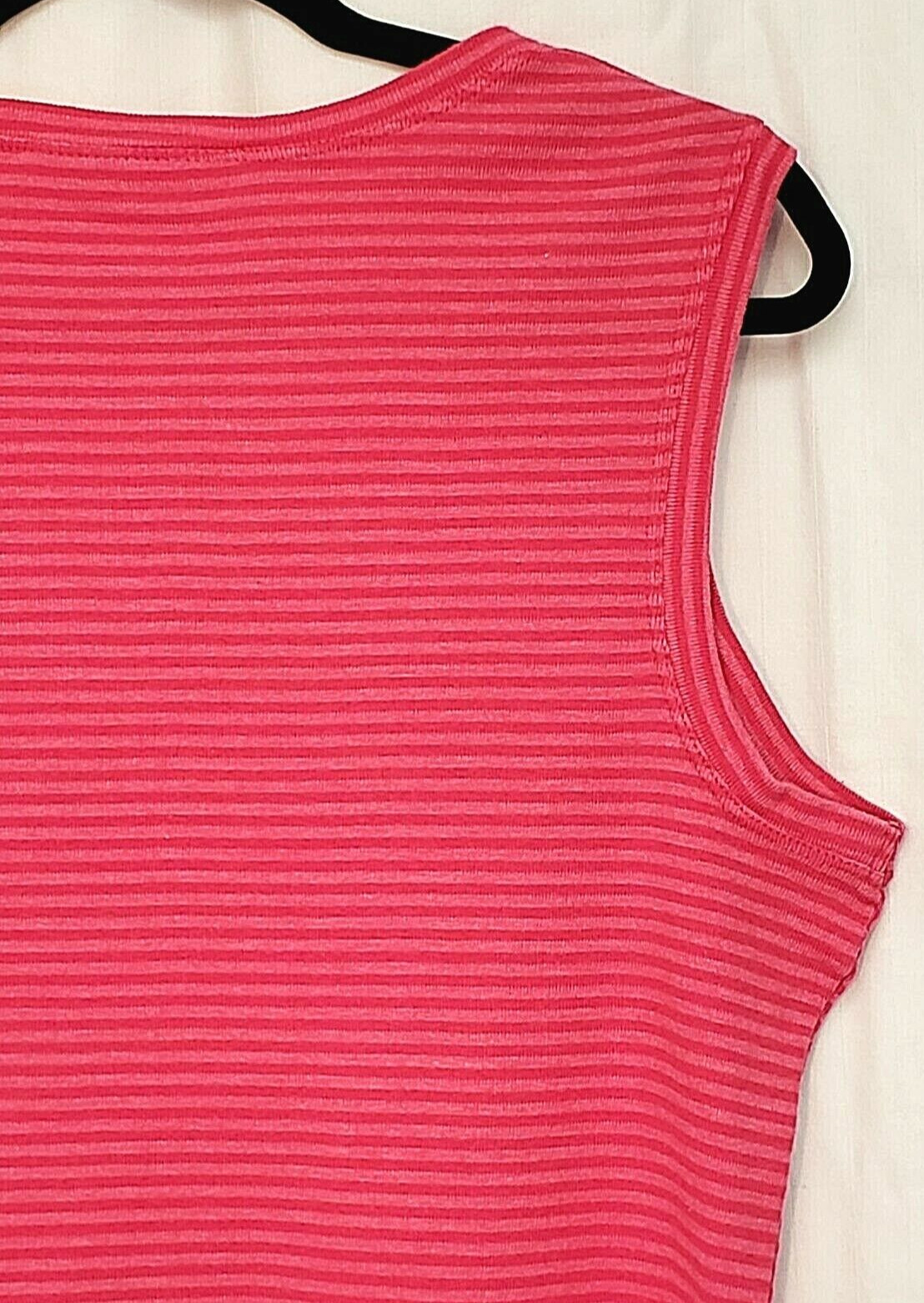 Gloria Vanderbilt Tank Top Stretch Stripes V-Neck Career Lagenlook Beachy XL