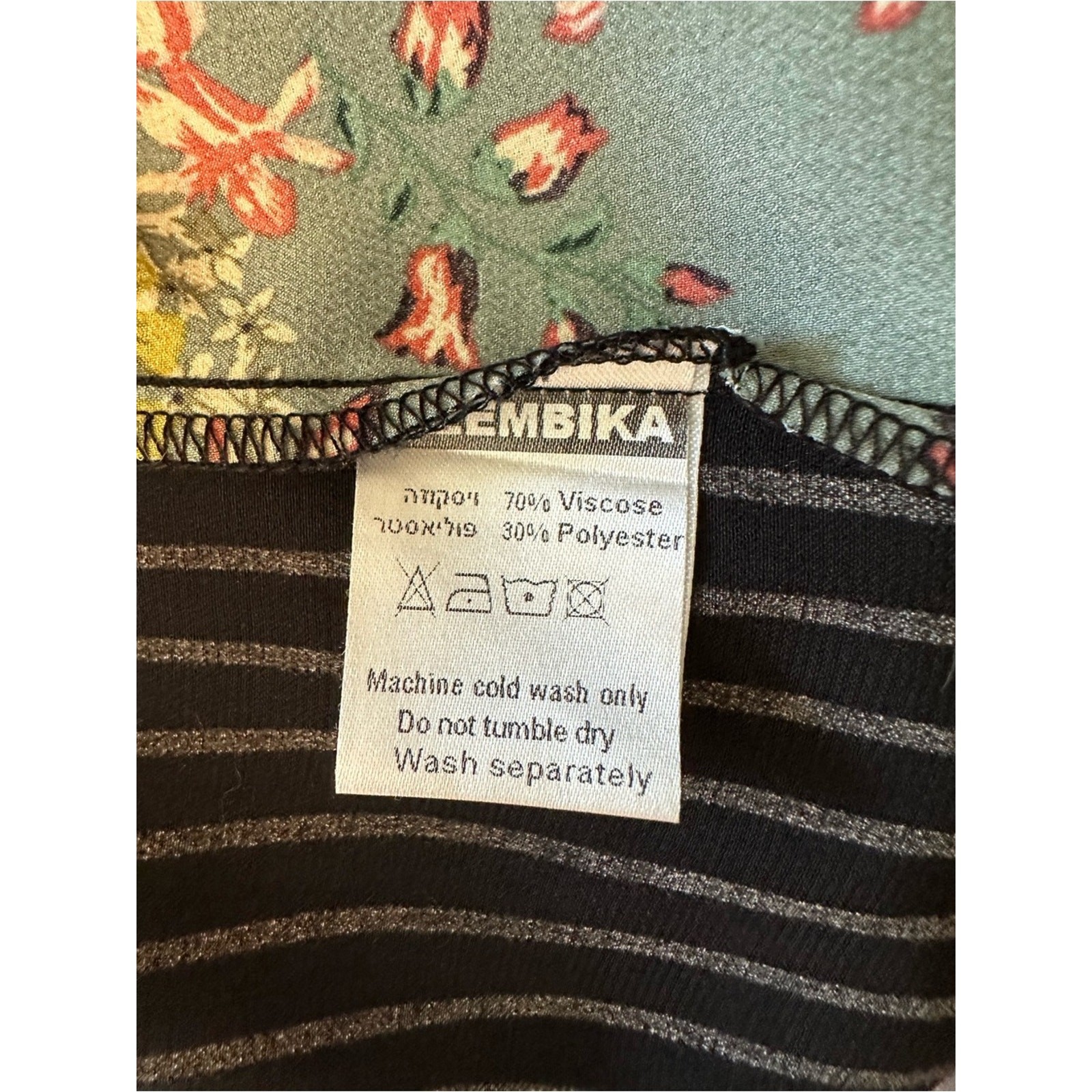 Alembika Layla Satin Kimono Toe Front Flowy Flowers Black Sz L