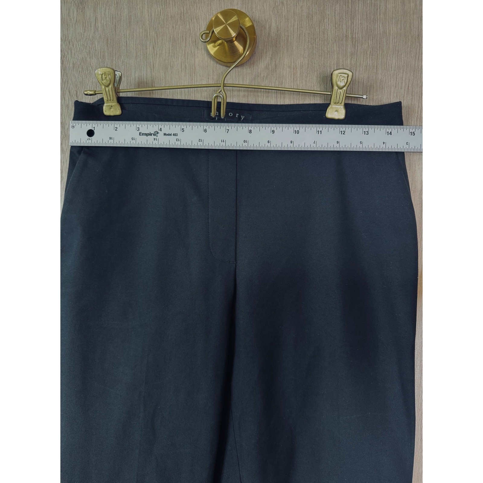 Theory Womens Black Stretchy Slacks Size 4 Lightweight Structured Work Trousers