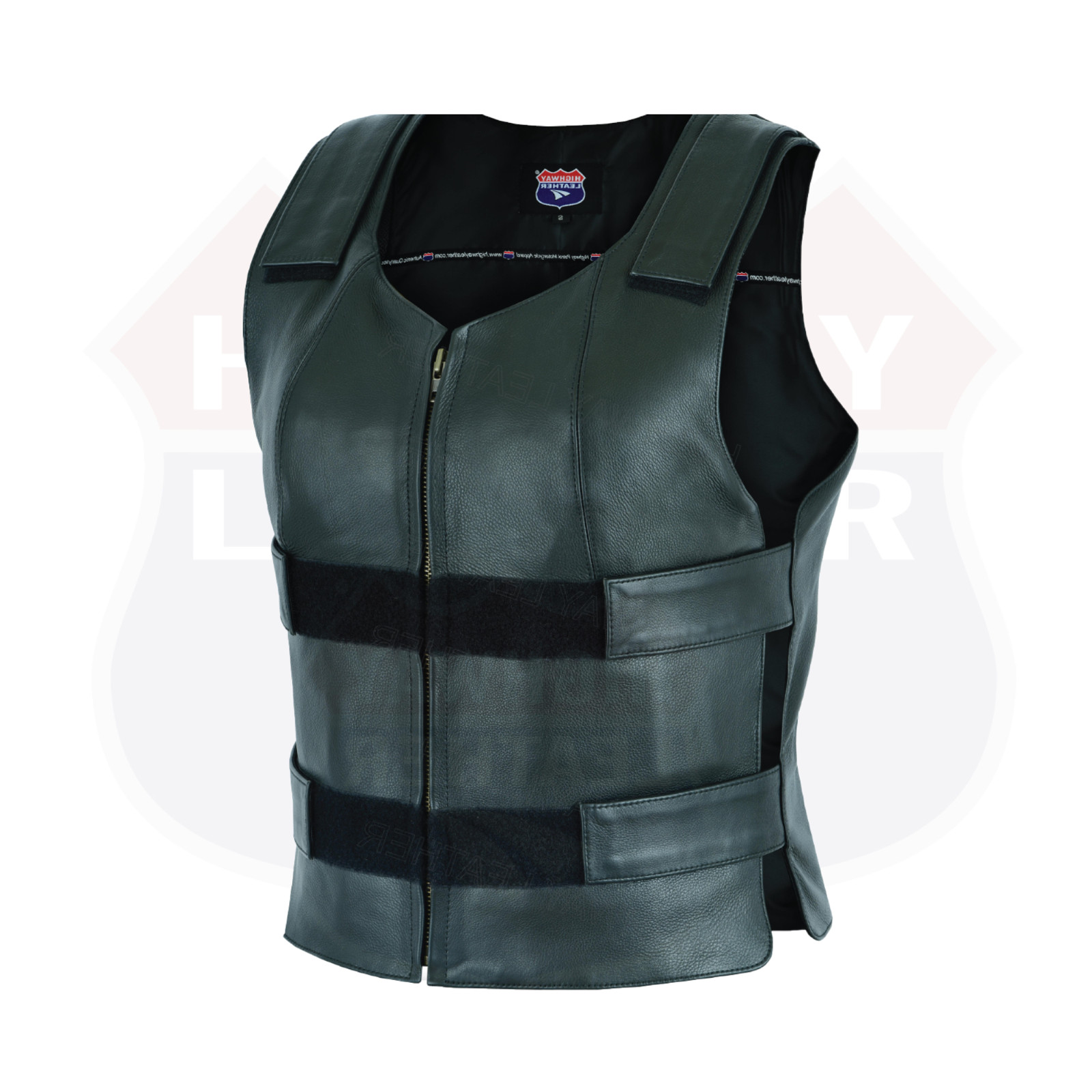 HL14945 Women Bullet Proof style Leather Motorcycle Vest-bikers Club