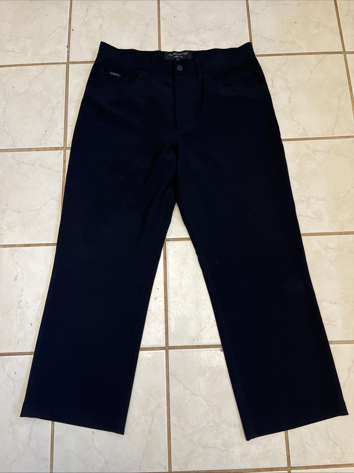 ALBERTO NEW Black TOM COMFORT FIT CERAMICA Straight 5-Pkt Pants Sz 98 (US 35×28)