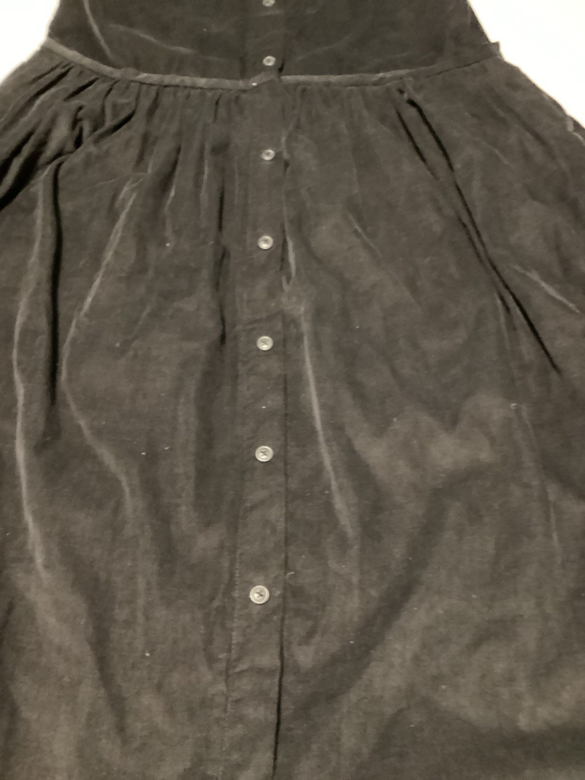 Eagles Eye Collectibles Black Corduroy Jumper Size M Button Up Front Sleeveless
