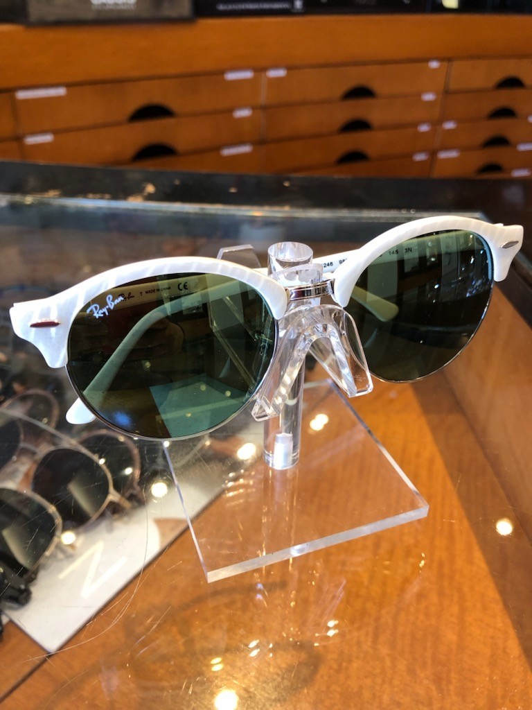 AUTHENTIC RAY-BAN ORB4246 CLUBROUND FLASH MIRROR SUNGLASSES Polished White