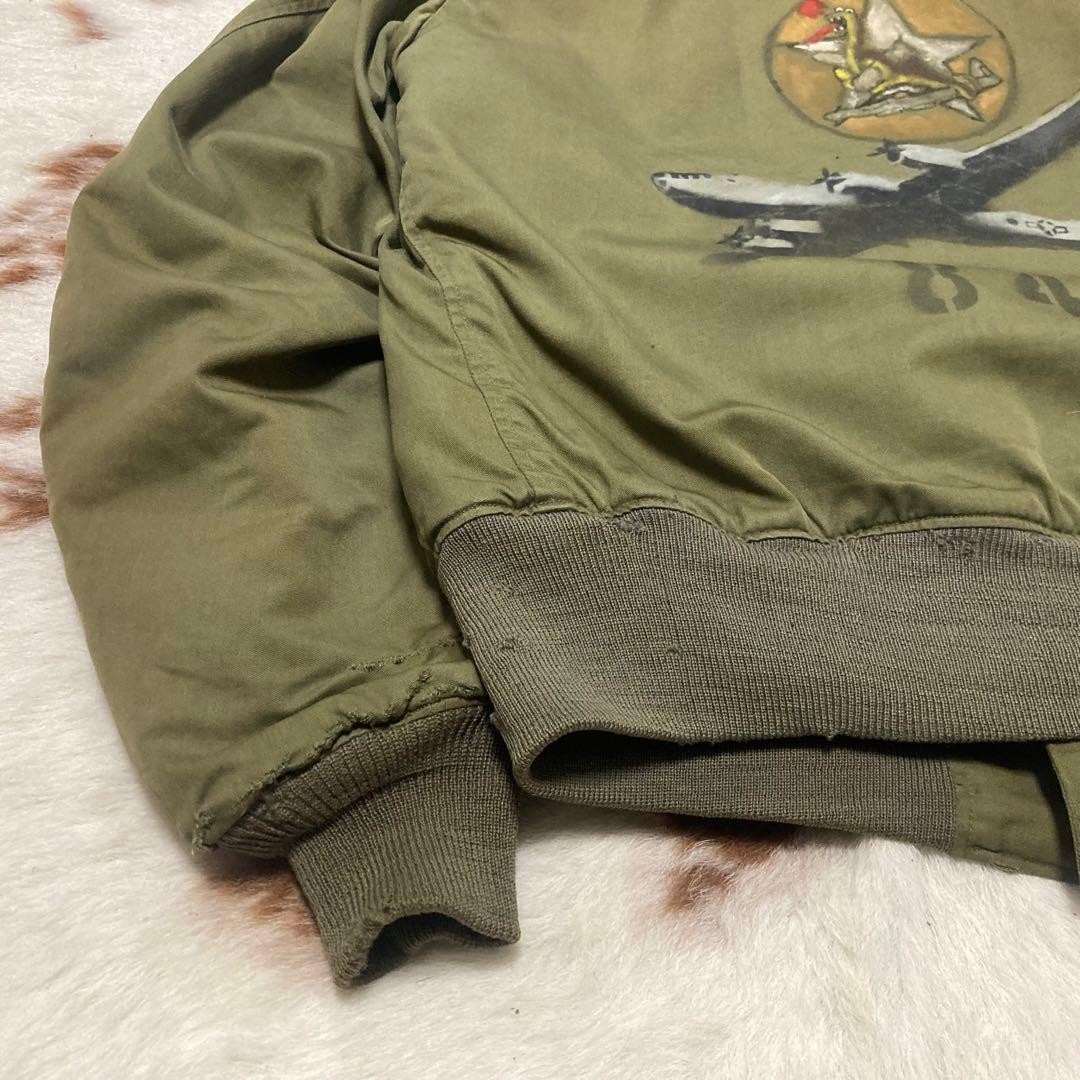 USAAF 40s Vintage B-15 Flight Jacket Hand Paint Military Size 40 Men’s Outer