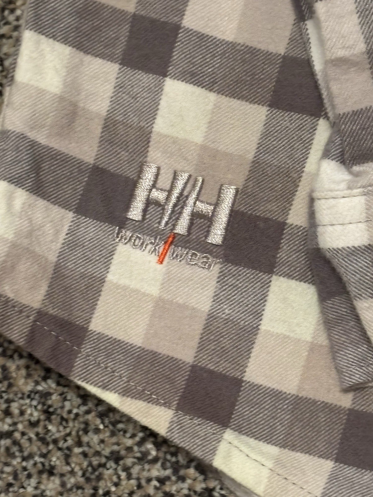 Helly Hansen Shirt Mens Medium Gray Elbow Pads Workwear Flannel Shirt