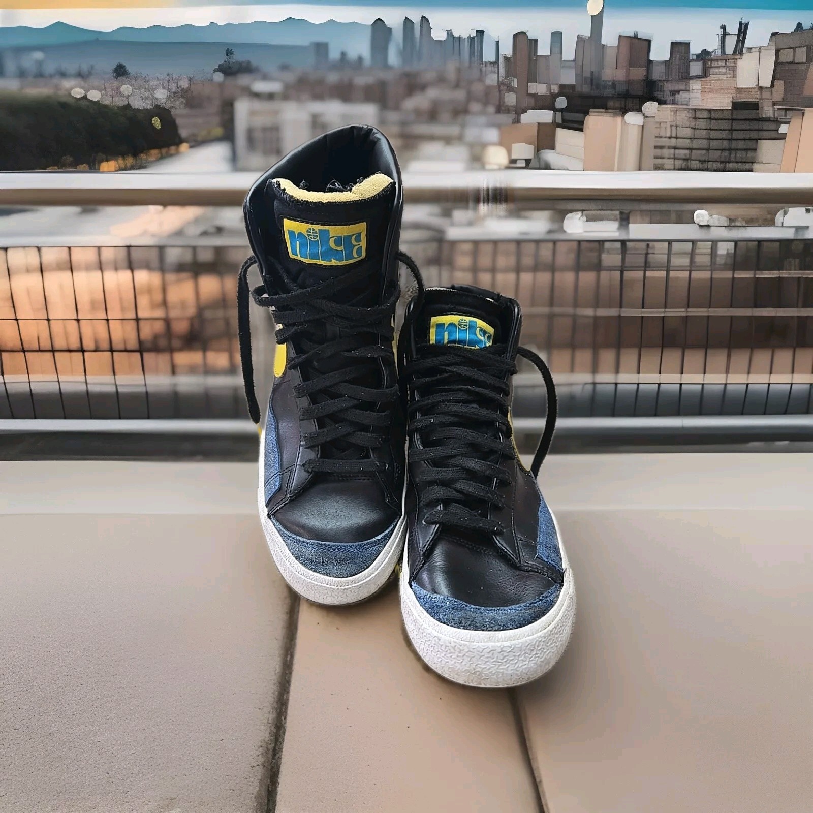 NIKE Peace Love & Basketball Blazer Mid 77 Black Sneakers Mens Sz 11 Sports Shoe