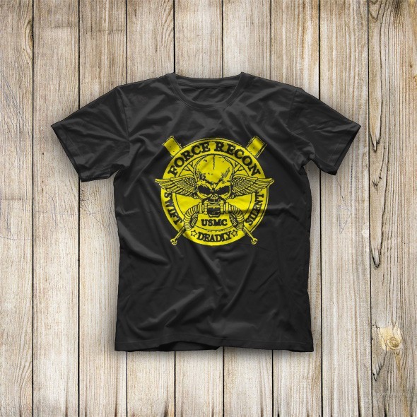 T-Shirt Logo HQ Reconnaissance USA Army Recon Forces Corps Seals Marine Military