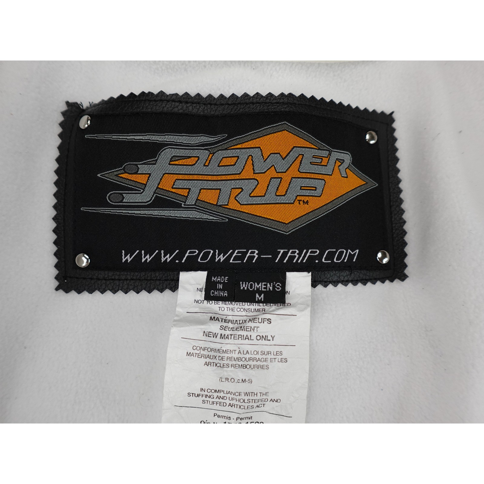 Orange County Choppers Moto Jacket Womens Medium White Good Flame Embroidered