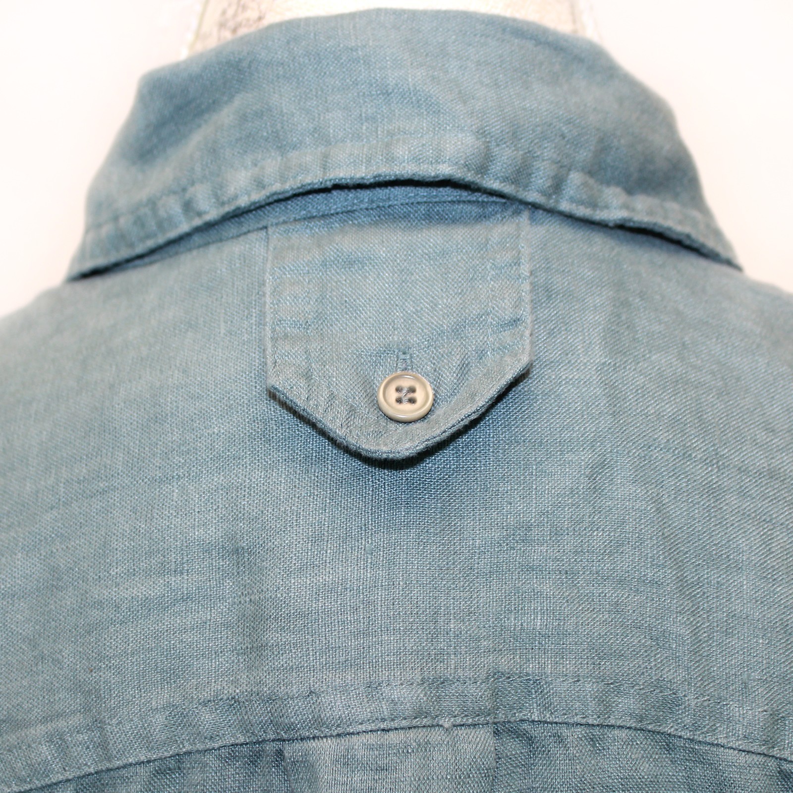 Madewell Flap-Pocket Button-Up Shirt 100% Linen mineral Green Cropped Casual XXL