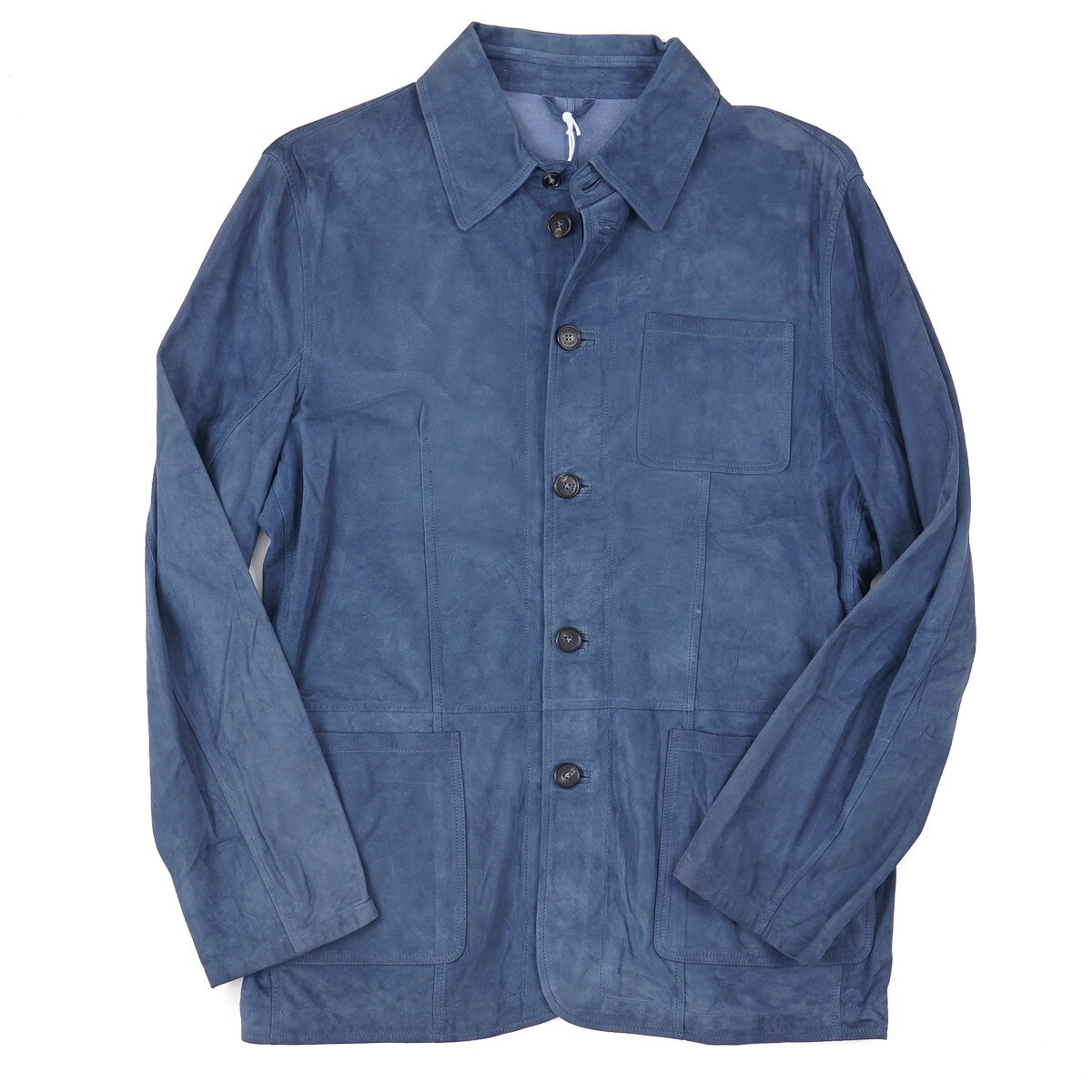 Manto Slate Blue Lightweight Unlined Nappa Lambskin Suede Jacket M NWT