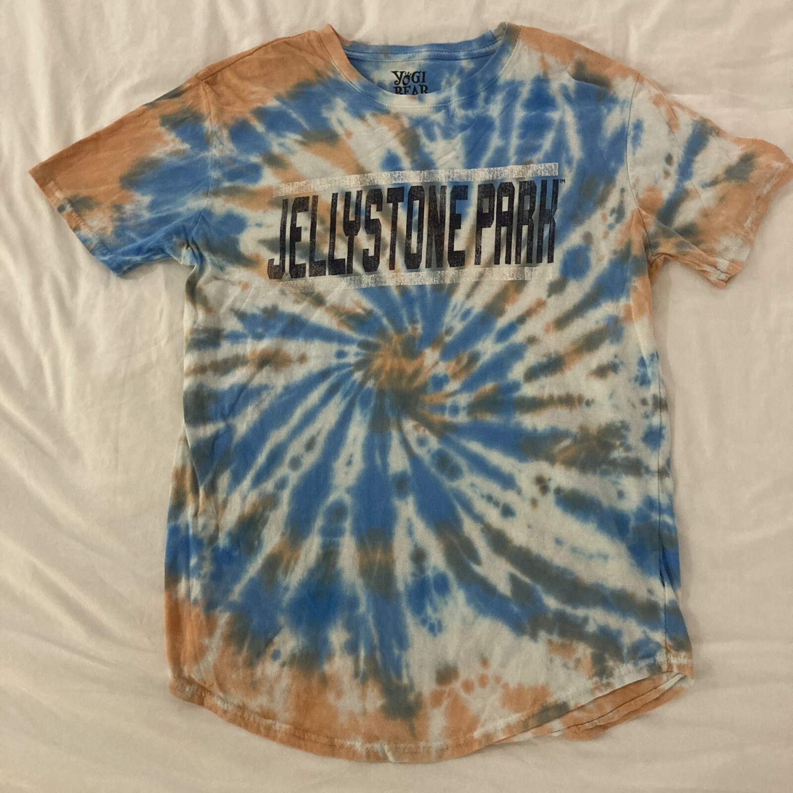 Yogi Bear Jellystone Park T Shirt Mens Medium Multicolor Tie Dye 100% Cotton