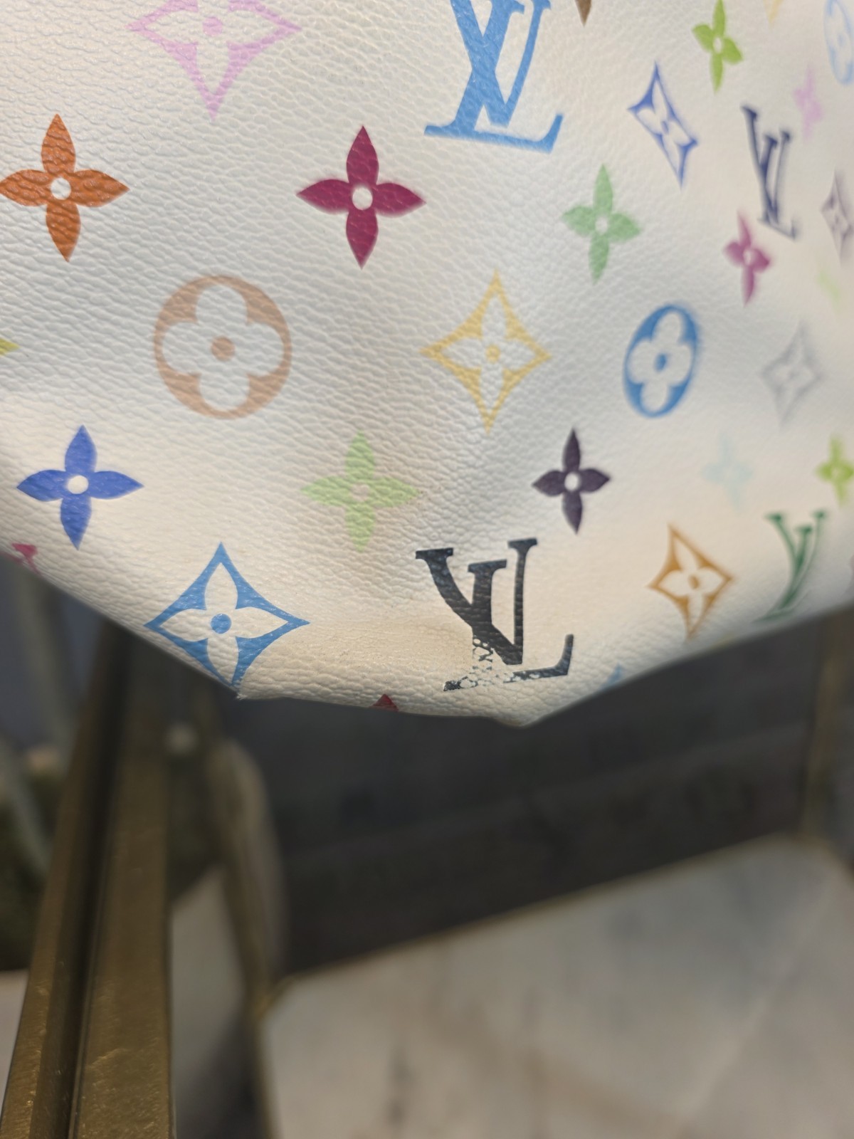 Louis Vuitton Annie Tote GM White Canvas Leather Murakami Multicolor Monogram