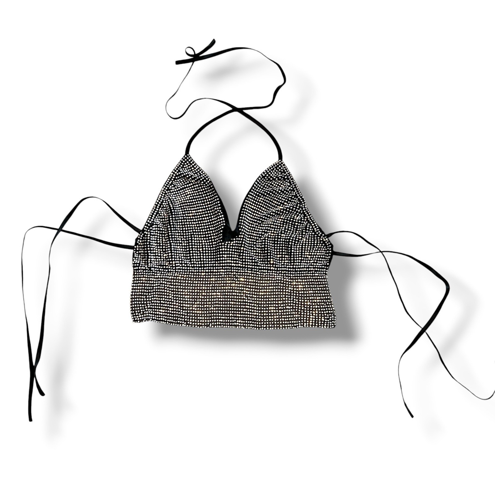Superdown x Draya Michele 100% Aluminum Wrap Blouse Sleeveless Backless M Club