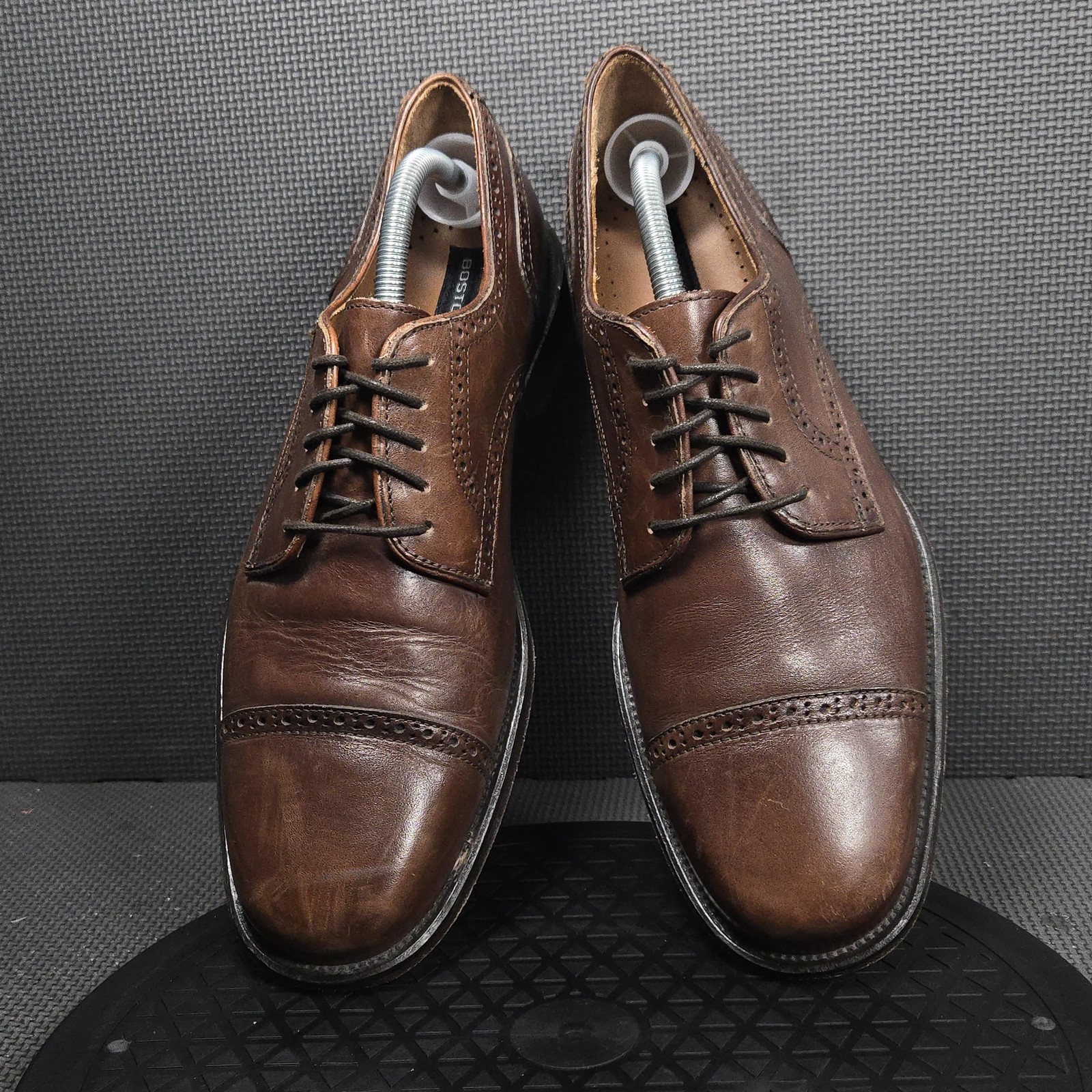 Bostonian Shoes Mens Size 10 Brown Leather Cap Toe Derby Dress Made In Italy