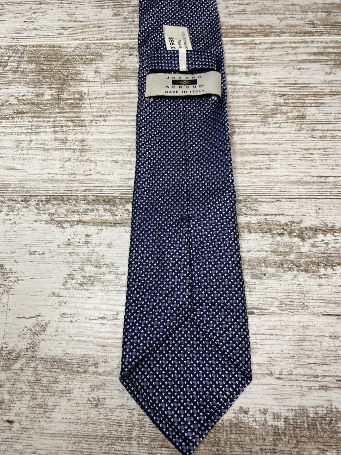 Joseph Abboud Silk Tie Blue Geometric Pattern Made In Italy Slim 2.75” NWT