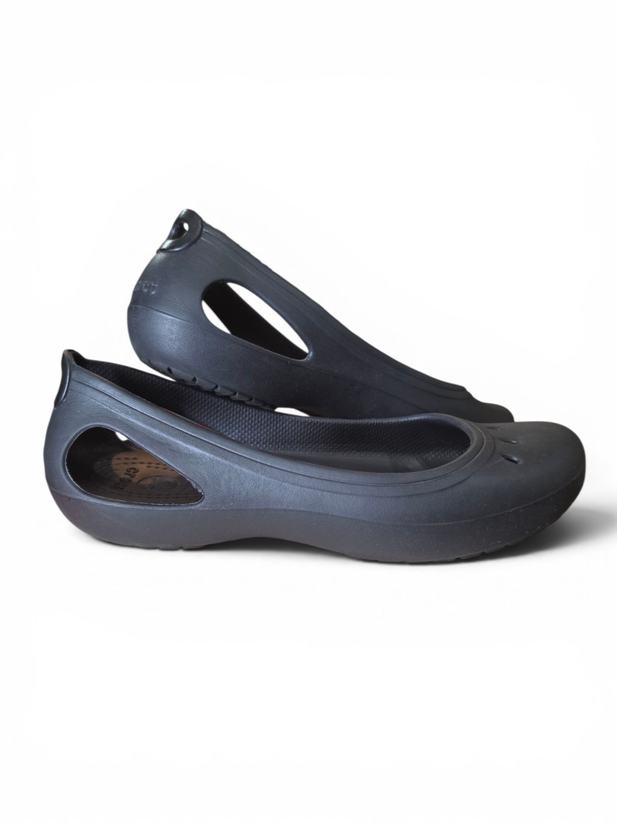 Crocs Kadee Flats Slip On Waterproof Shoes Women Size 8 Solid Black Ballet Flats