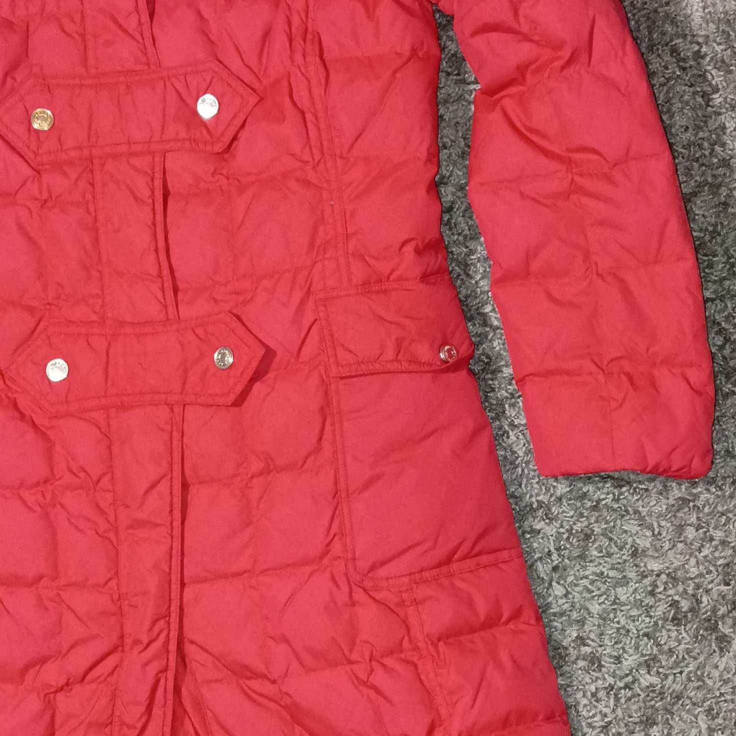 Tommy Hilfiger Coat Size Small Women Hooded Red Puffer Coat