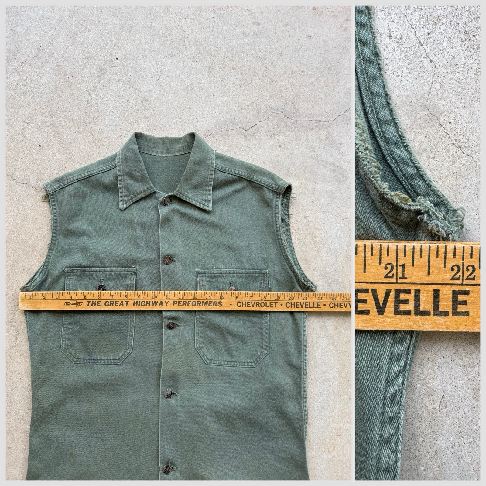 1950s Vtg Korean War US Army 13 Star Utility Shirt Military Punk Rock Skate 50s