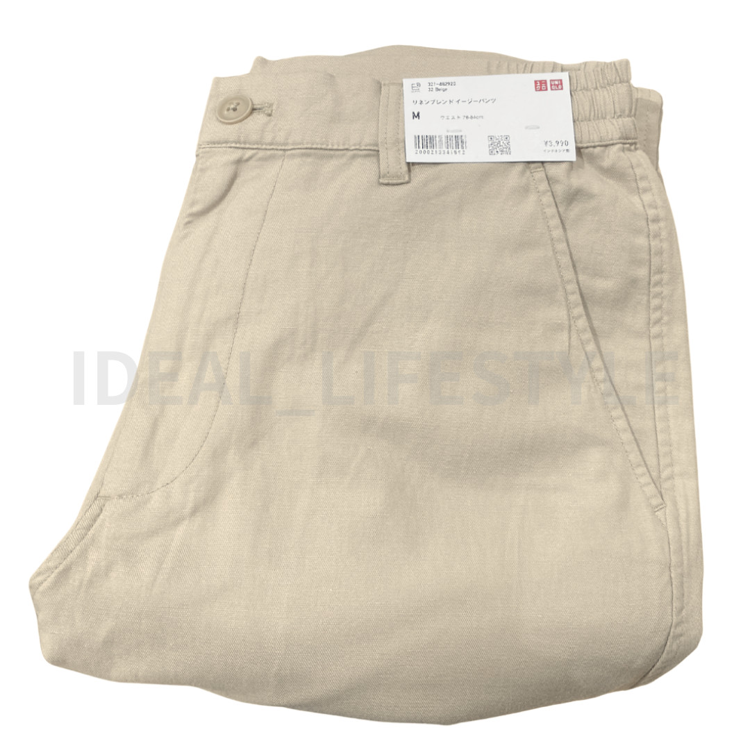 UNIQLO Linen Blend Relaxed Pants S M L XL XXL 3XL 4XL Tapered Men 482920 NWT