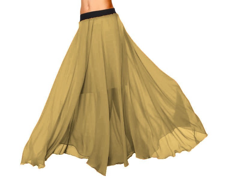 Half Circle Chiffon Belly Dancing Skirt Flowy Lightweight Performance C13