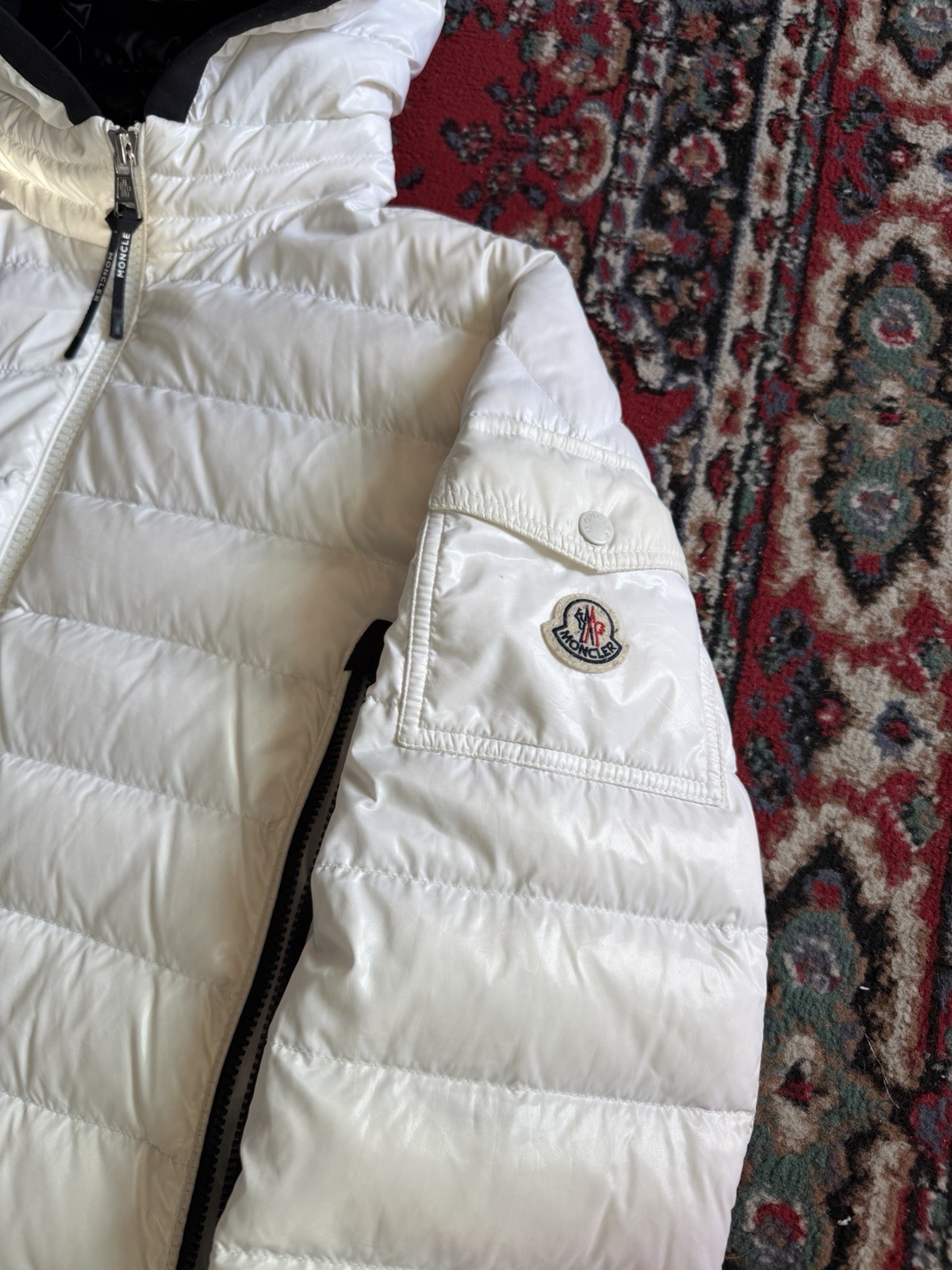 Moncler Galion Down Puffer Jacket White Size 3 Used