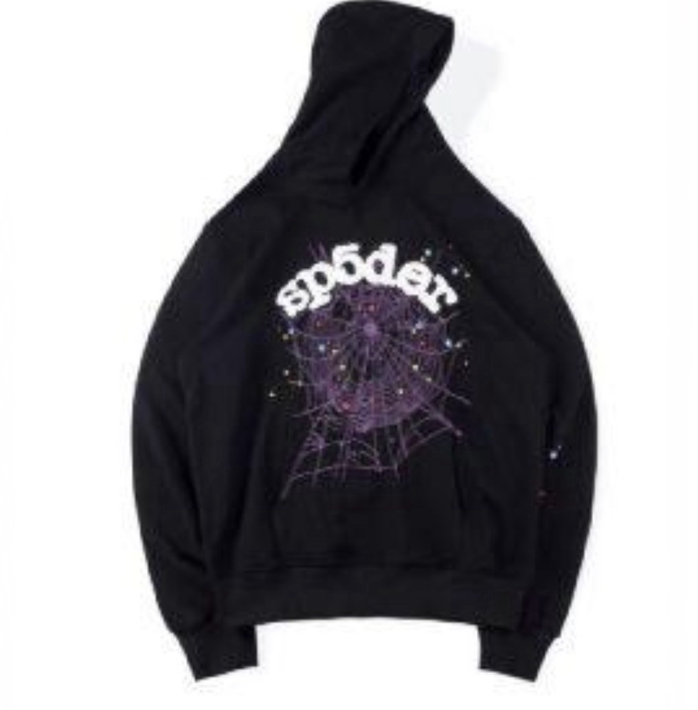 sp5der Men’s Pullover Hoodie M Multicolor Spider Web Graphic Cotton Blend