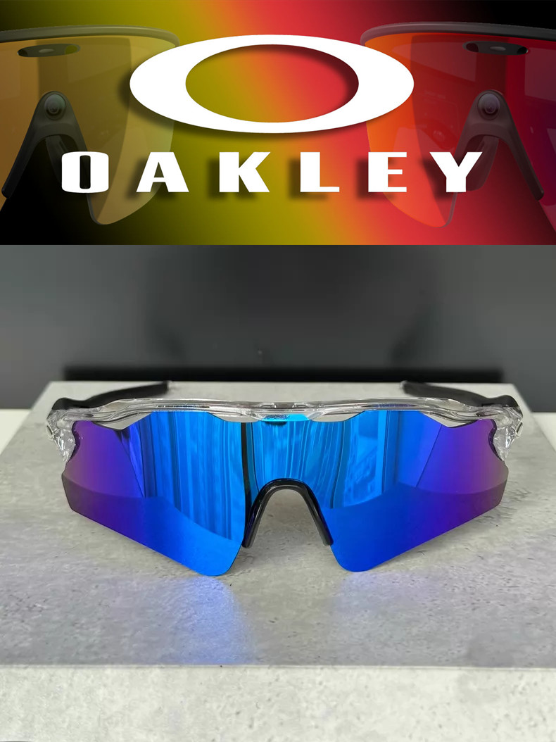 Oakley Radar Ev Path Sport Sunglasses OO9208 Clear Frame Blue Lenses