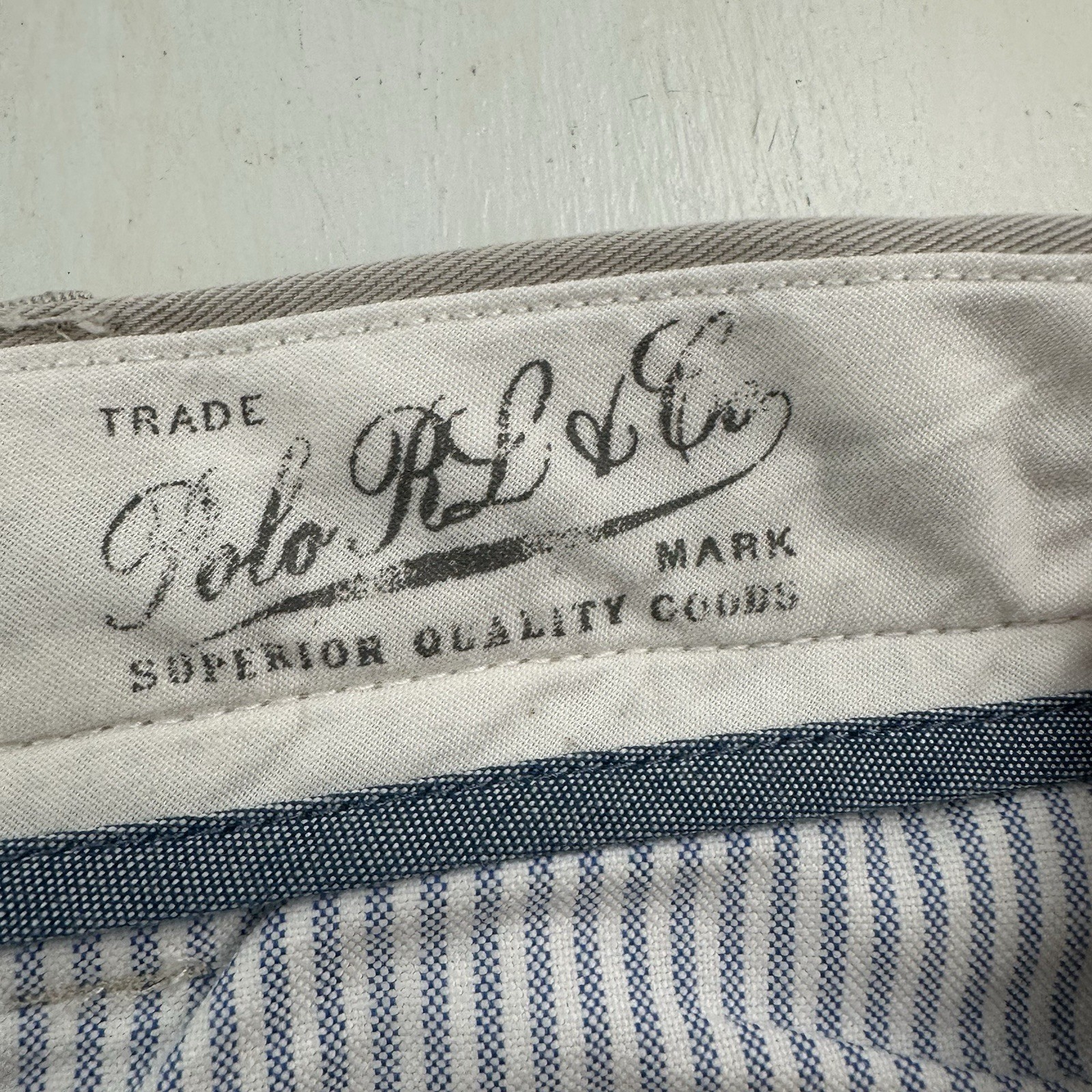 Polo Ralph Lauren Pleated Chino Pants Men 49×30 Tag 50B Big Tan Oatmeal Classic