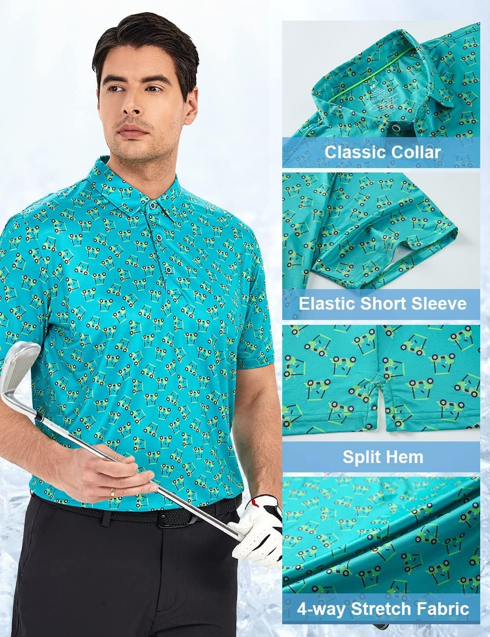 Men’s Dry Fit Golf Polo Shirt – Moisture Wicking Performance Short Sleeve Tee