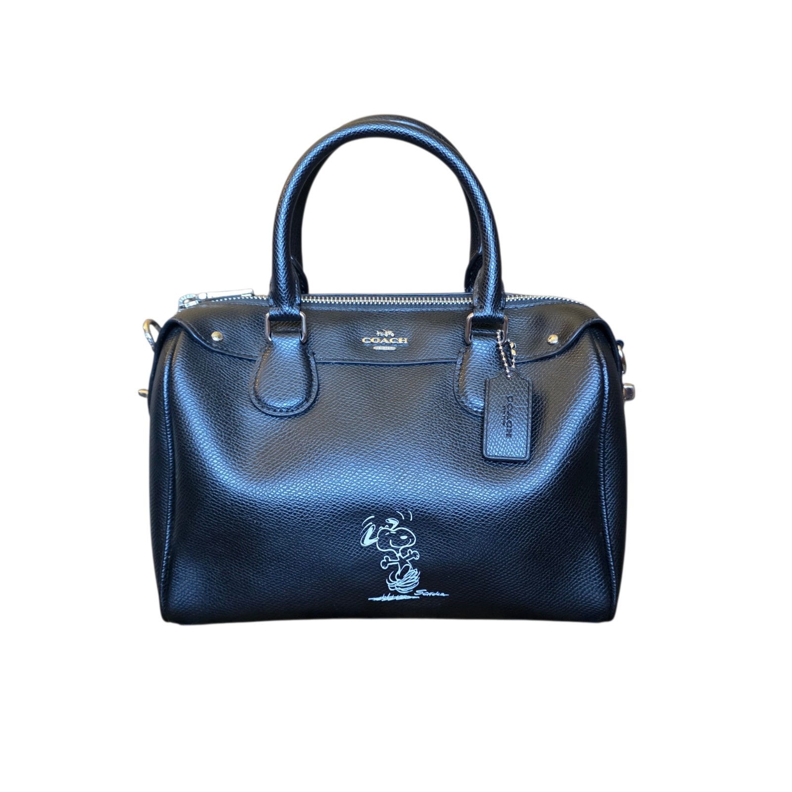 Coach x Peanuts Snoopy Mini Bennett Satchel Black Leather Crossbody Bag NWOT