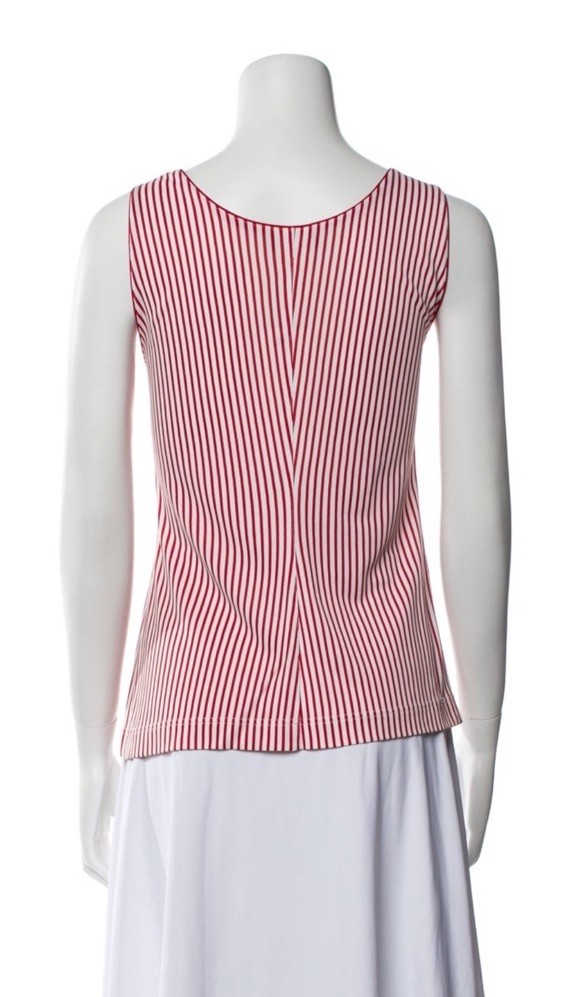 Gianni Versace 1995 Vintage Red & White Striped Scoop Neck Tank Top – Size XS