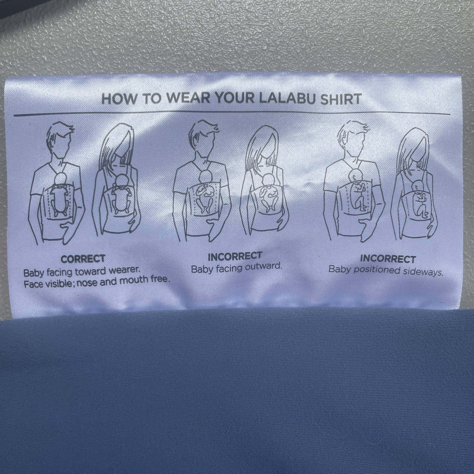 LALABU Dad Shirt Mens Size X-Large Blue Baby Carrier Soothing Kangaroo Pocket